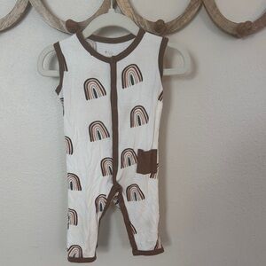 Kyte BABY coffee rainbow romper 3-6 months